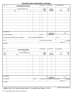 USDA Transfer and Adjustment Voucher