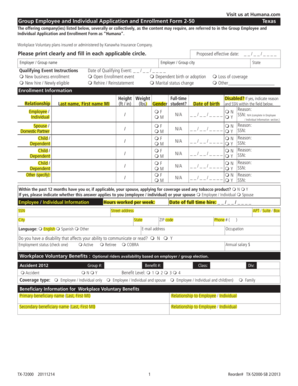 Group Employee and Individual Application and Enrollment Form