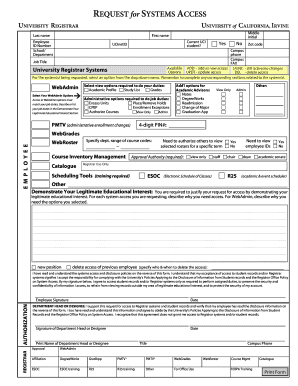 Request for Systems Access Form