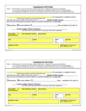 Florida Candidate Petition Form