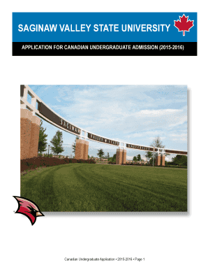 Canadian Undergraduate Application Form