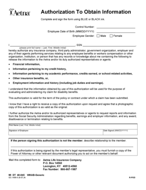Authorization To Obtain Information