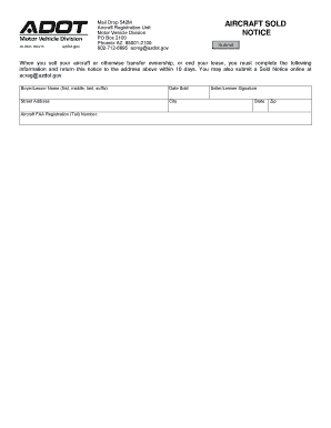 Arizona Aircraft Sold Notice