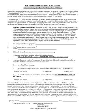 Affidavit of insertion sample - Sole Proprietor/Individual Citizenship Affidavit - Colorado.gov - colorado