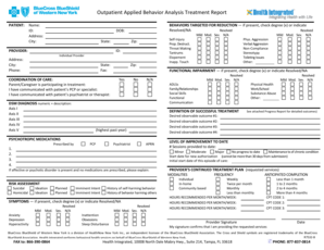 Outpatient Applied Behavior Analysis Treatment Report
