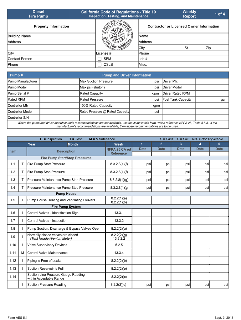 fire pump churn test log Preview on Page 1