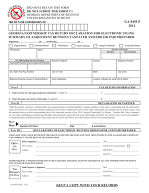 Georgia Partnership Tax Return Declaration