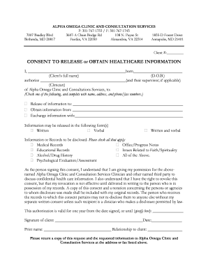 Healthcare Information Release Consent Form