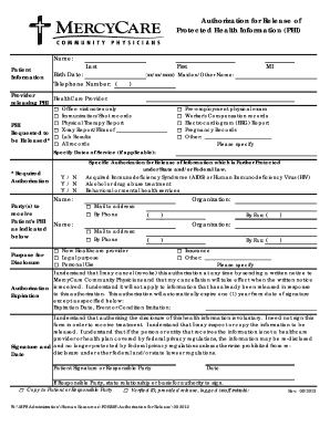 Authorization for Release of Protected Health Information