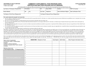 Wisconsin CSFP Certification Form