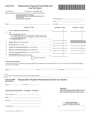 Virginia Direct Payment Permit Sales And Use Tax Return