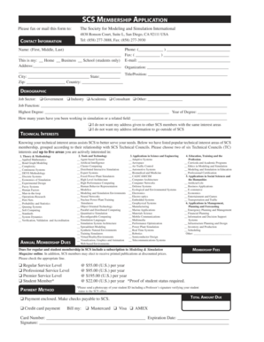 SCS Membership Application