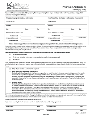 Prior Lien Addendum