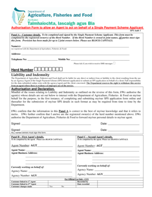Single Payment Scheme Agent Authorisation Form