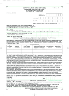 2007 Single Payment Scheme Application Form