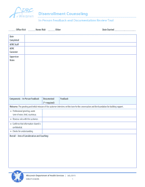Wisconsin Disenrollment Counseling Form