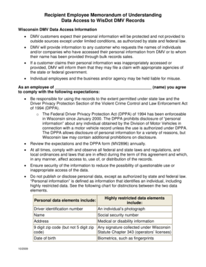 Wisconsin DMV Data Access Agreement