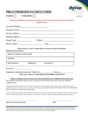 Preauthorized Payment Form