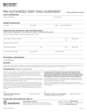 Pre-Authorized Debit Agreement