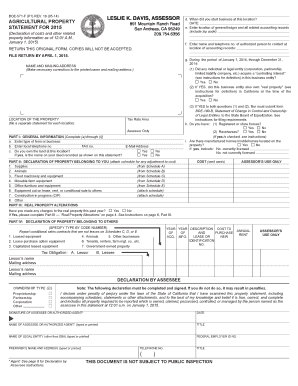 California Agricultural Property Statement