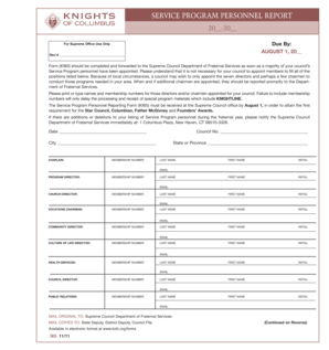 Service Program Personnel Report Form