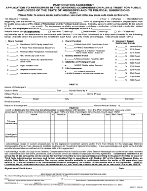 Mississippi Deferred Compensation Plan Participation Agreement