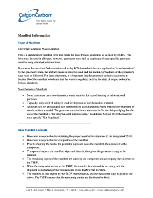 Universal Hazardous Waste Manifest