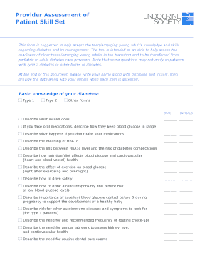 Diabetes Transition Assessment Form