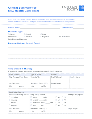 Clinical Summary for New Health Care Team