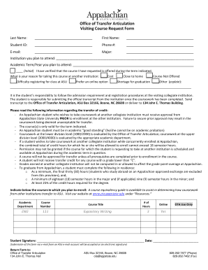 Visiting Course Request Form