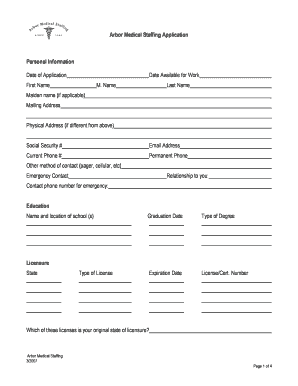 Arbor Medical Staffing Application