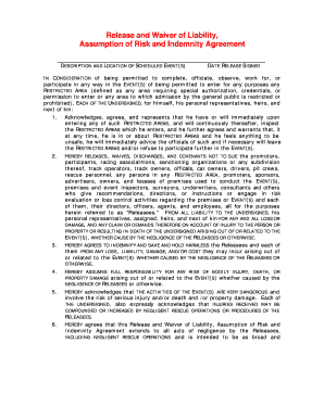 Release and Waiver of Liability Agreement