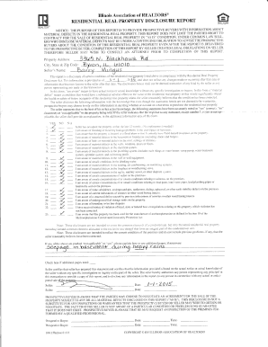 Illinois Residential Real Property Disclosure Report