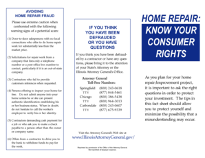 Illinois Home Repair Consumer Rights Acknowledgement