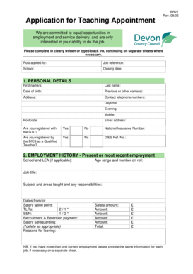 Application for Teaching Appointment