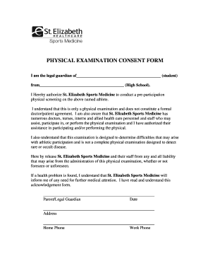 Physical Examination Consent Form