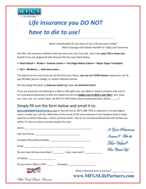 Life Insurance Living Benefits Form