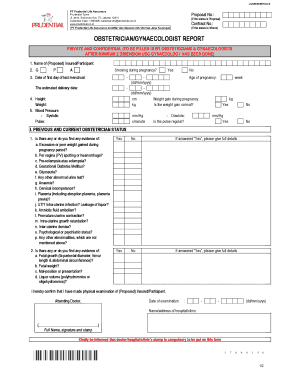 Obstetrician/Gynaecologist Report