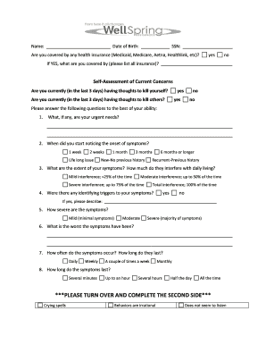 Mental Health Self-Assessment Form