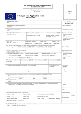 Schengen Visa Application Form