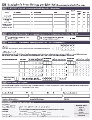 Free and Reduced-Price School Meals Application