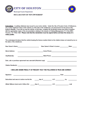Declaration of Non-Ownership