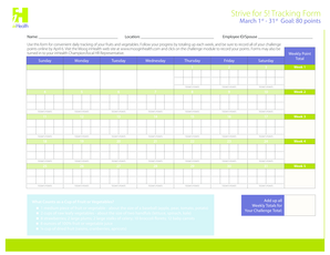 Employee Health Challenge Tracking Form