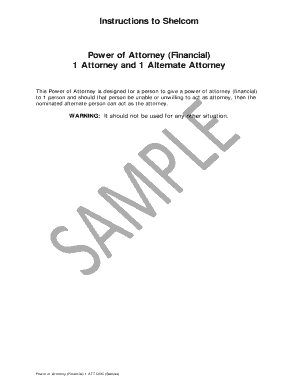 Power of Attorney (Financial) Form 1