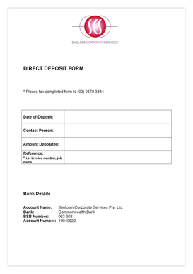 Direct Deposit Form