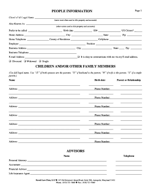 Estate Planning Worksheet