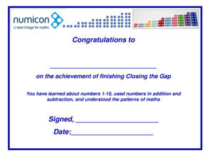 Closing the Gap Achievement Certificate