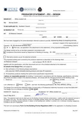 Producer Statement PS1 Design