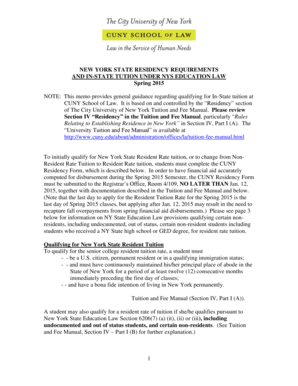 CUNY Residency Form