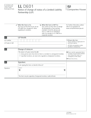 UK LLP Status Change Notice